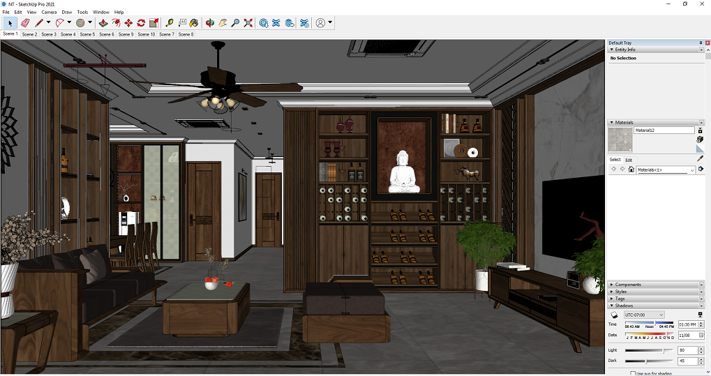 Model nội thất phòng khách,Sketchup phòng khách bếp,sketchup phòng khách bếp,nội thất phòng bếp model sketchup,Sketchup phòng khách,Sketchup nội thất khách bếp