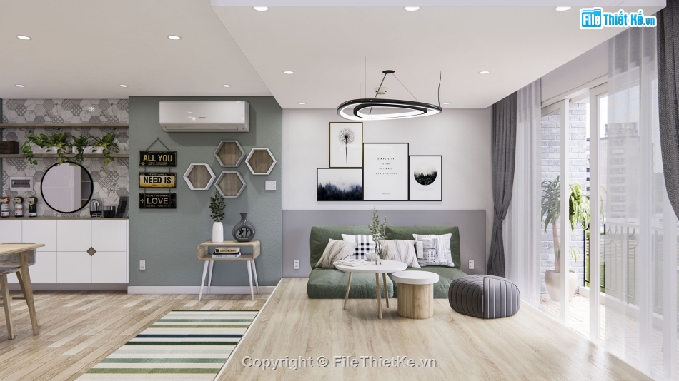nội thất phòng khách bếp sketchup,nội thất phòng khách sketchup,nội thất phòng bếp sketchup