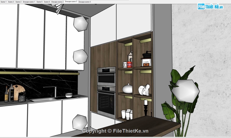 sketchup nội thất phòng bếp,sketchup nội thất nhà bếp,Model su nội thất phòng bếp,File sketchup nội thất nhà bếp