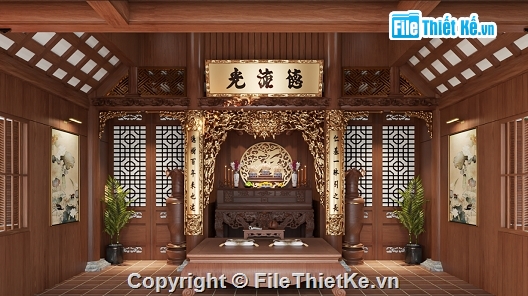 nội thất nhà thờ file sketchup,Sketchup dựng nhà thờ họ,3d su nội thất nhà thờ,file sketchup nhà thờ họ 3 gian