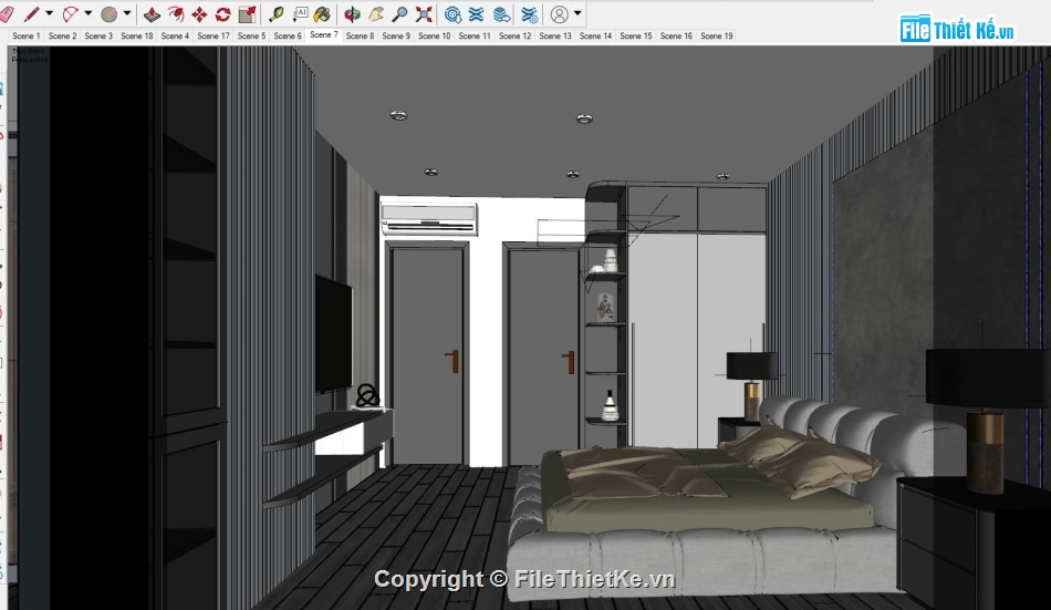 sketchup nội thất khách bếp,file sketchup nội thất phòng ngủ,sketchup phòng khách,nội thất phòng bếp,sketchup nội thất phòng ngủ