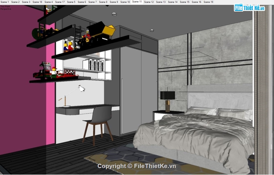 sketchup nội thất khách bếp,file sketchup nội thất phòng ngủ,sketchup phòng khách,nội thất phòng bếp,sketchup nội thất phòng ngủ