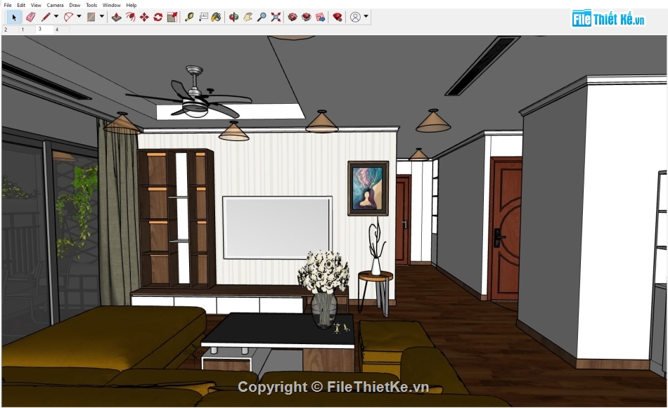 nội thất phòng khách,Sketchup phòng khách bếp,phòng khách bếp,nội thất phòng bếp,Sketchup bếp,phòng bếp sketchup