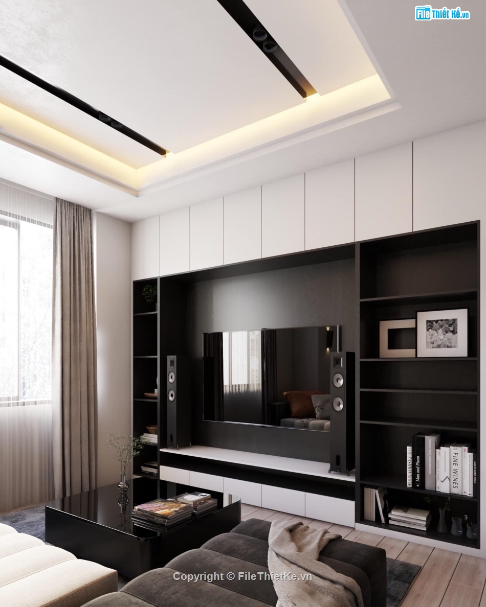 sketchup nội thất,File sketchup nội thất,file su nội thất phòng khách,model su nội thất phòng khách