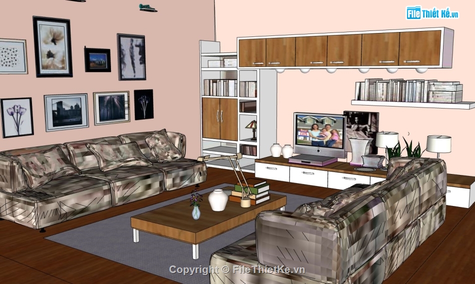 nội thất phòng khách,File sketchup nội thất,phòng khách đẹp,File sketchup phòng khách đẹp,sketchup phòng khách
