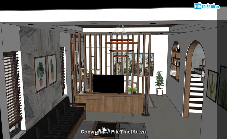 nội thất phòng khách,nội thất phòng khách sketchup,File sketchup nội thất phòng khách,sketchup phòng khách