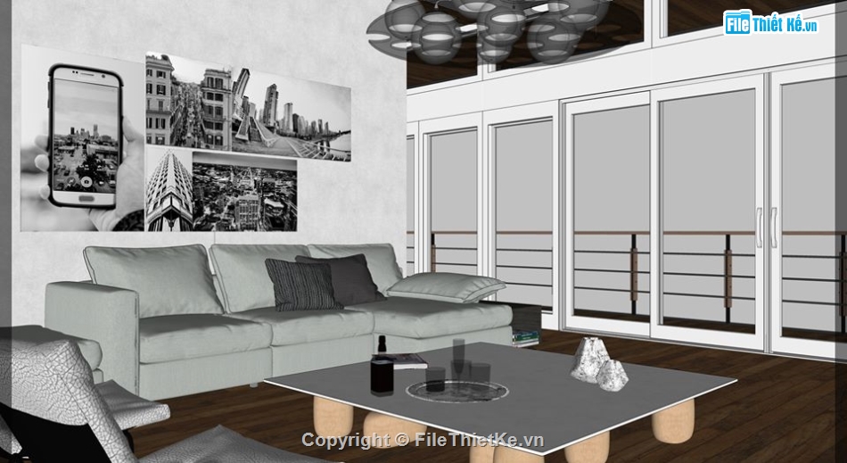 nội thất phòng khách,file sketchup phòng khách,model 3d su phòng khách,mẫu phòng khách