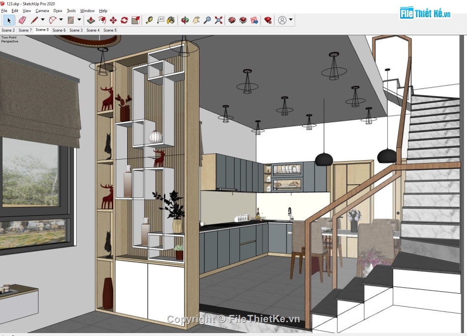 Phòng khách Sketchup,Phòng khách hiện đại File su,sketchup nội thất nhà bếp,phòng bếp sketchup,Sketchup 2021 thiết kế nội thất