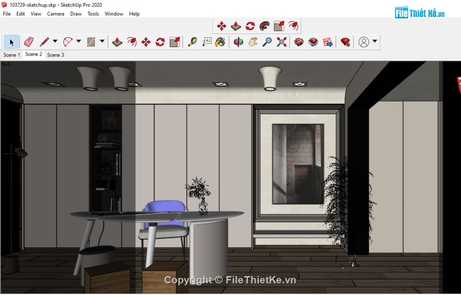 nội thất phòng làm việc,File sketchup nội thất,phòng làm việc,sketchup nội thất,Su thiết kế phòng làm việc