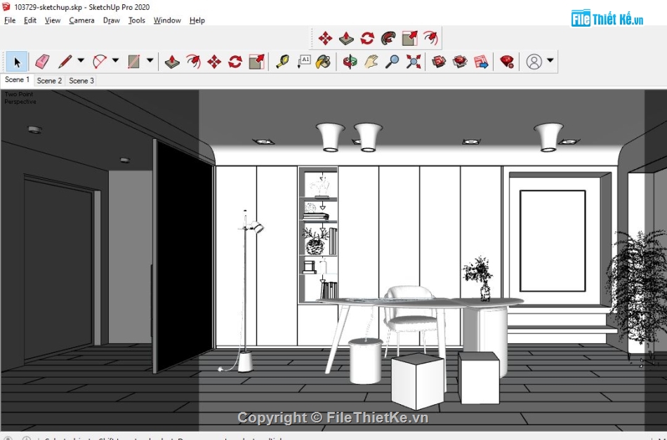 nội thất phòng làm việc,File sketchup nội thất,phòng làm việc,sketchup nội thất,Su thiết kế phòng làm việc