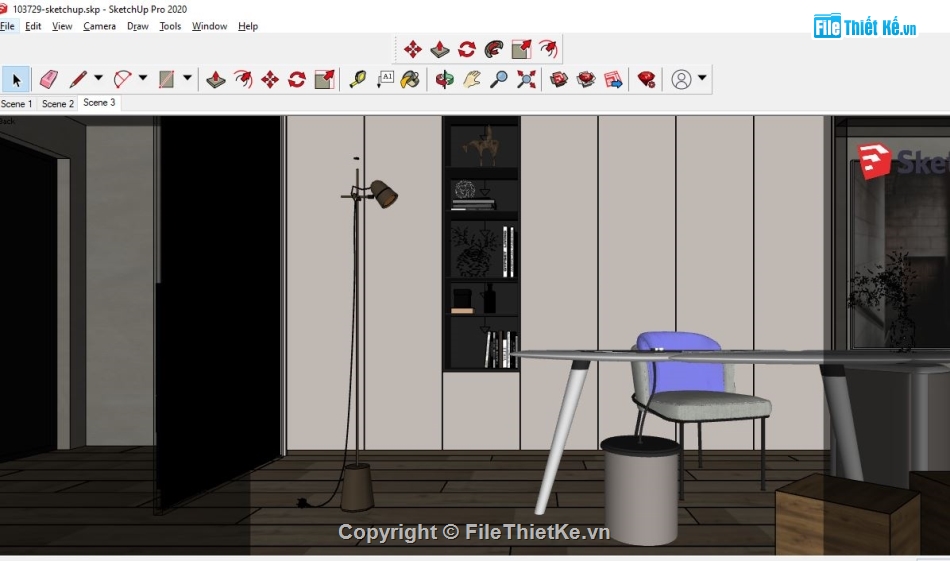 nội thất phòng làm việc,File sketchup nội thất,phòng làm việc,sketchup nội thất,Su thiết kế phòng làm việc