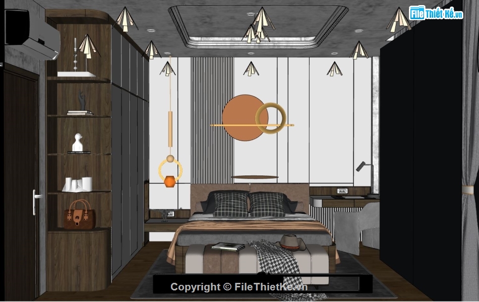 File sketchup phòng ngủ đẹp,Nội thất phòng ngủ sketchup,sketchup phòng ngủ đẹp,phòng ngủ sketchup,File su phòng ngủ