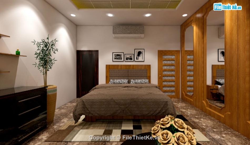 nội thất phòng ngủ,sketchup nội thất phòng ngủ,dựng phòng ngủ 3d