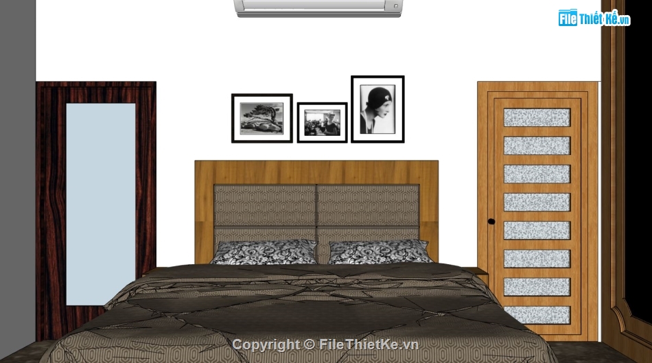 nội thất phòng ngủ,sketchup nội thất phòng ngủ,dựng phòng ngủ 3d
