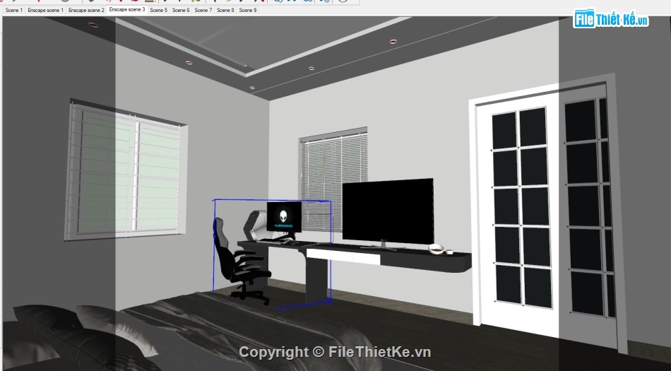 nội thất phòng ngủ,File phòng ngủ,File nội thất phòng ngủ,File sketchup nội thất phòng ngủ,File nội thất SU phòng ngủ