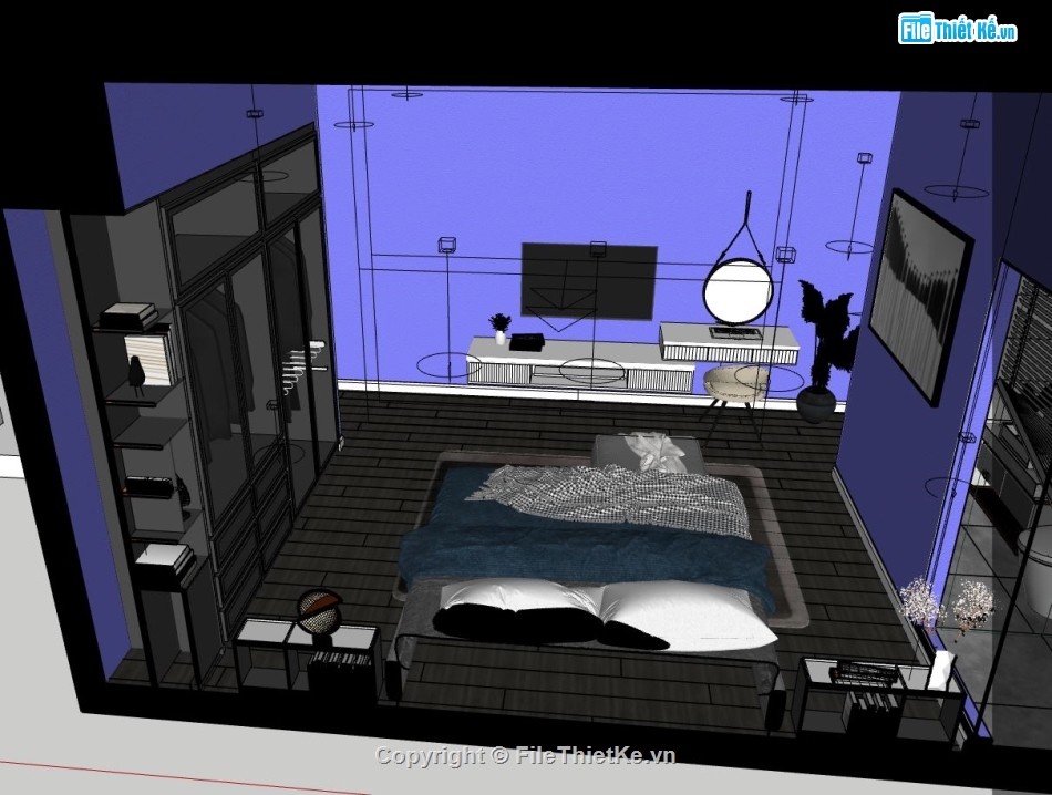 File sketchup nội thất,sketchup nội thất phòng ngủ,File sketchup nội thất phòng ngủ,phòng ngủ sketchup