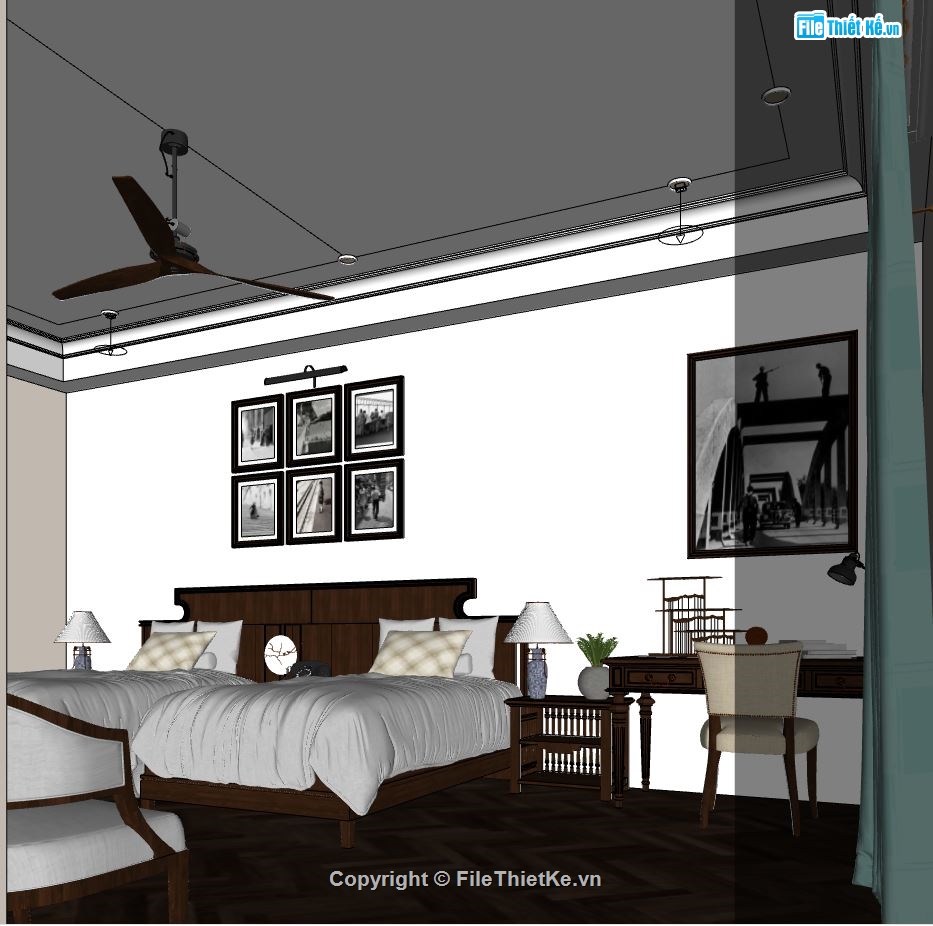 sketchup nội thất phòng ngủ,File sketchup nội thất phòng ngủ,File sketchup phòng ngủ đẹp,sketchup nội thất