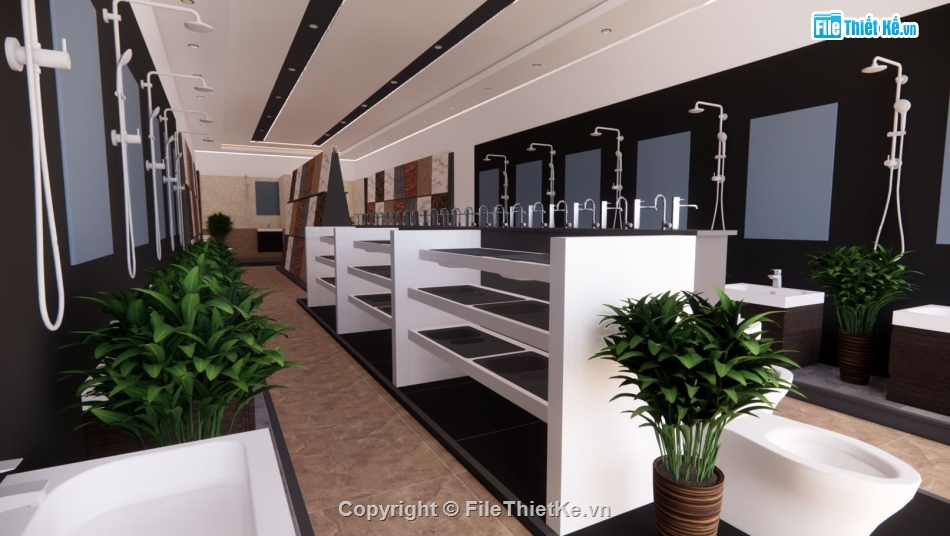 sketchup nội thất,File sketchup nội thất,Sketchup thiết kế showroom,Sketchup nội thất showroom