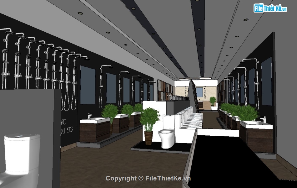 sketchup nội thất,File sketchup nội thất,Sketchup thiết kế showroom,Sketchup nội thất showroom