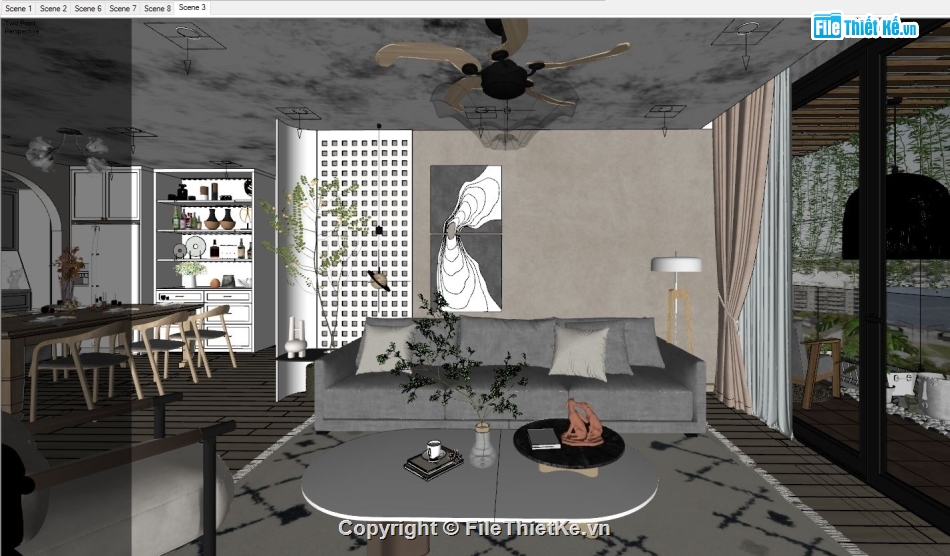 nội thất phòng khách,File sketchup phòng thờ,sketchup nội thất,sketchup nội thất căn hộ,sketchup phòng khách,File sketchup nội thất