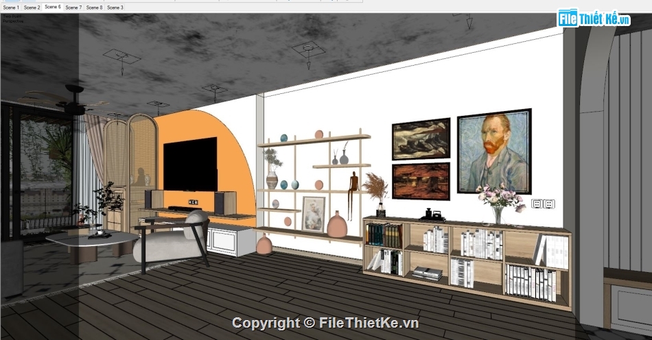 nội thất phòng khách,File sketchup phòng thờ,sketchup nội thất,sketchup nội thất căn hộ,sketchup phòng khách,File sketchup nội thất