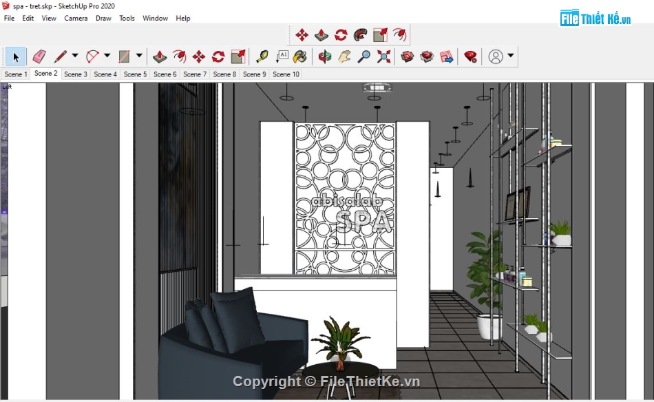 File sketchup nội thất,file sketchup spa,sketchup nội thất trệt,File su tầng trệt,Sketchup thẩm mỹ,sketchup spa