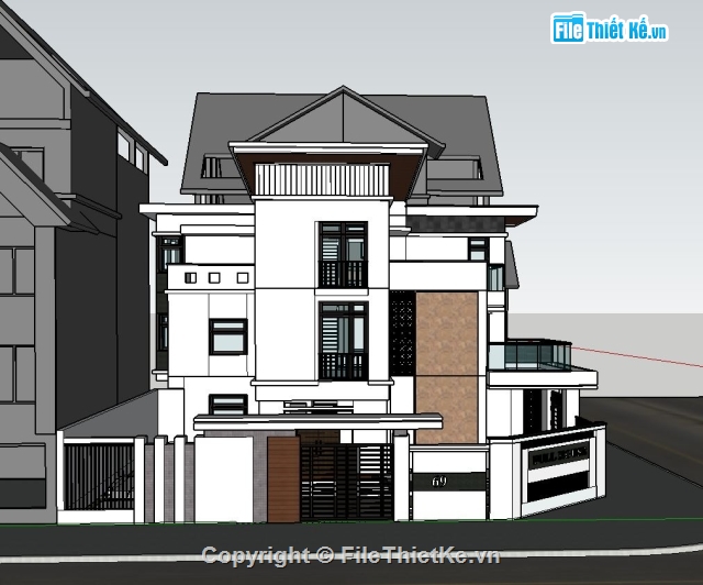 biệt thự phố,biệt thự có phối cảnh,phối cảnh biệt thự 3dmax,phối cảnh biệt thự phố,Sketchup phối cảnh biệt thự