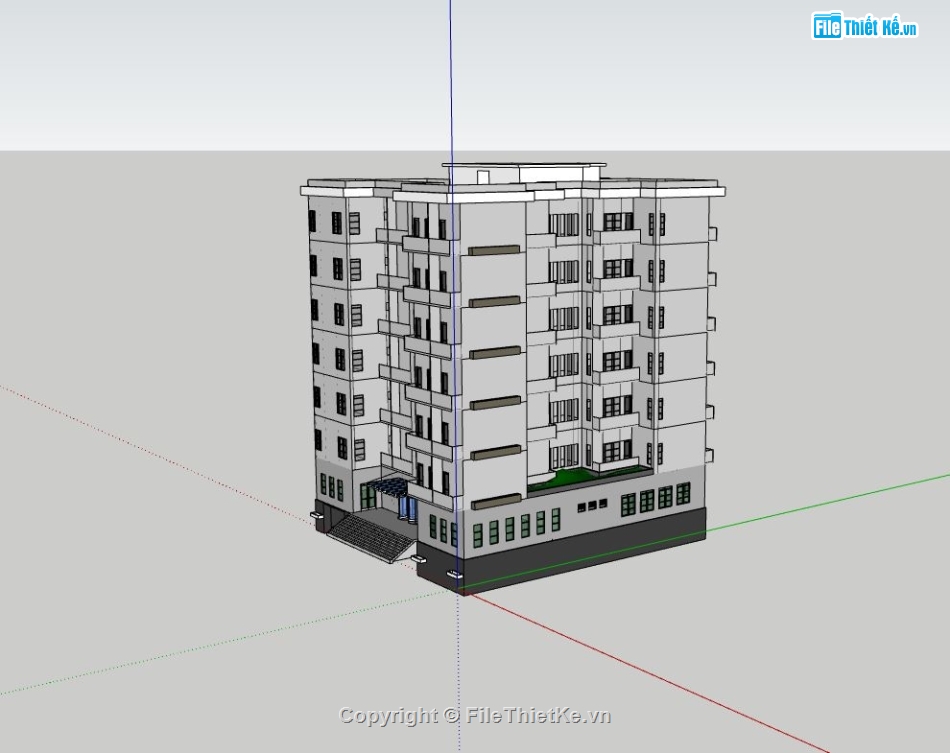 phối cảnh chung cư,File sketchup chung cư,model su chung cư,thiết kế chung cư cao tầng,model chung cư