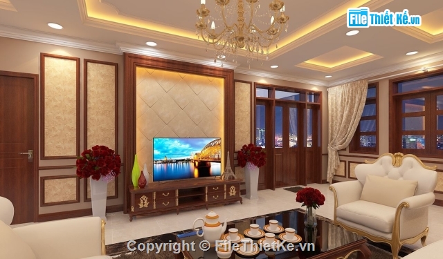 nội thất tân cổ,nội thất biệt thự cổ,thiết kế nội thất,file sketchup nội thất tân cổ điển,nội thất biệt thự sketchup
