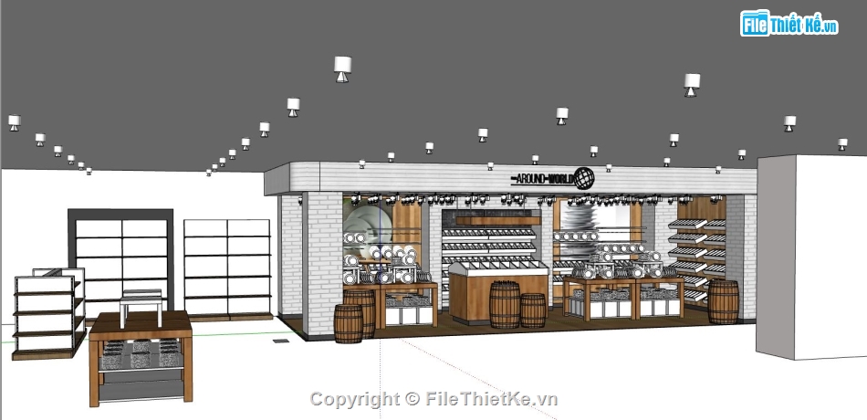 phòng bếp sketchup,nhà bếp sketchup,bếp nhà hàng sketchup,phòng bếp