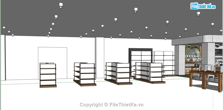 phòng bếp sketchup,nhà bếp sketchup,bếp nhà hàng sketchup,phòng bếp