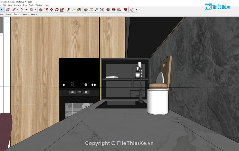 File sketchup nhà bếp,File sketchup Nhà bếp,File sketchup Khách bếp,sketchup tủ bếp