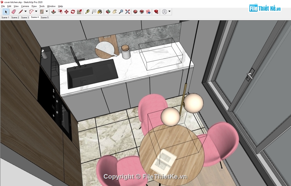 File sketchup nhà bếp,File sketchup Nhà bếp,File sketchup Khách bếp,sketchup tủ bếp