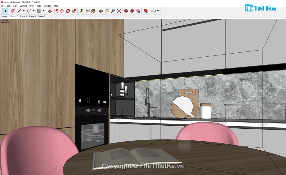 File sketchup nhà bếp,File sketchup Nhà bếp,File sketchup Khách bếp,sketchup tủ bếp