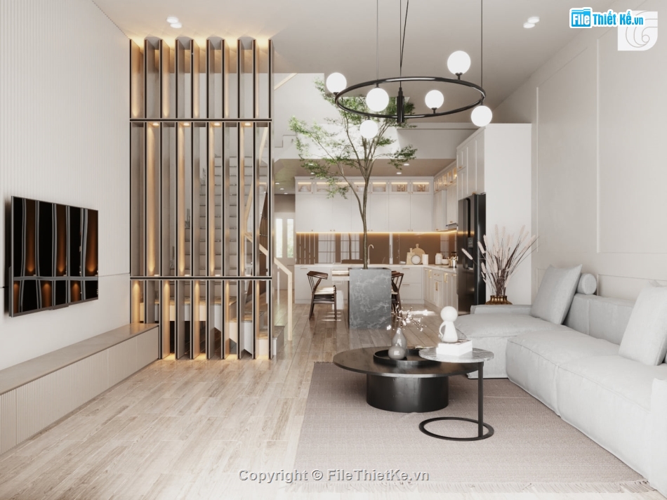 File sketchup phòng khách đẹp,File su phòng khách bếp,File sketchup phòng khách bếp,nội thất phòng khách bếp sketchup