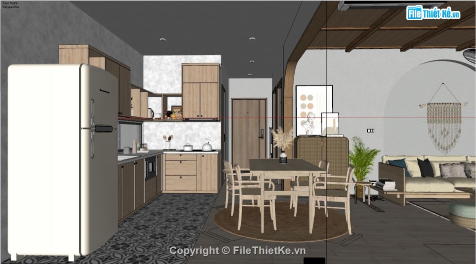 sketchup phòng khách,File sketchup phòng ăn,phòng khách bếp,Phòng khách sketchup,phòng bếp sketchup