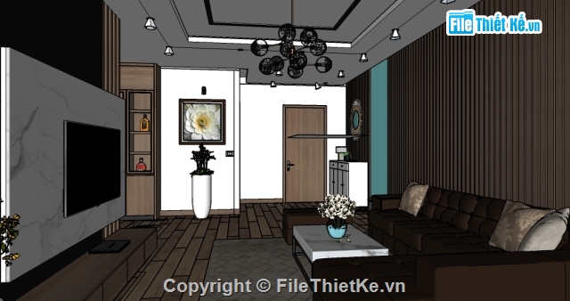 File sketchup phòng khách,File sketchup phòng khách hiện đại,File sketchup phòng khách đẹp,sketchup phòng khách