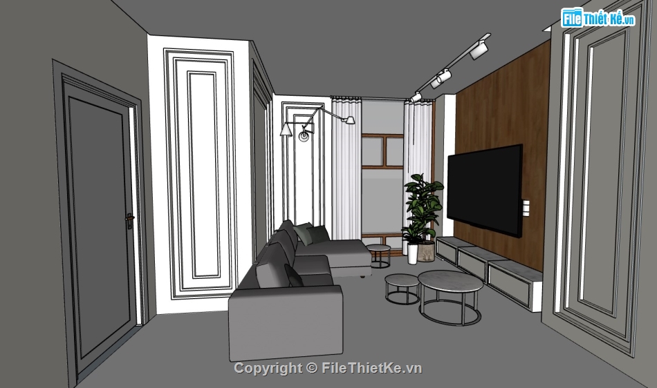 sketchup phòng khách,File phòng khách sketchup,File sketchup phòng khách đẹp,file sketchup phòng khách