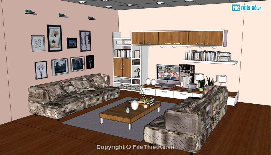 sketchup phòng khách,sofa phòng khách,sketchup sofa,sketchup sofa phòng khách,File phòng khách sketchup