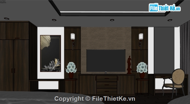 file sketchup phòng khách,sketchup phòng khách,file su khách sạn,nội thất khách sạ SU,Sketchup khách sạn