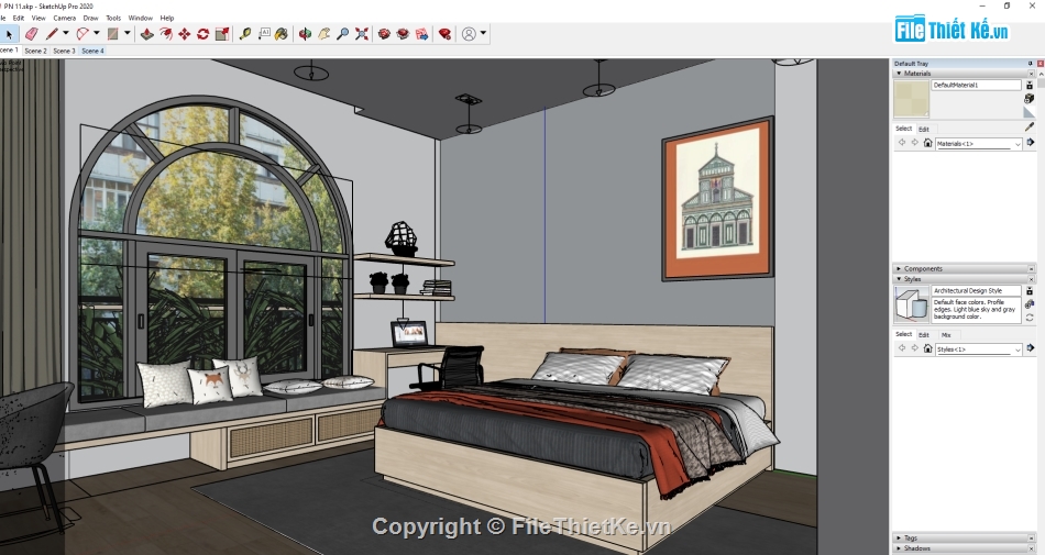 Model su phòng ngủ,Sketchup su phòng ngủ,File phòng ngủ su,File SU phòng ngủ,File su phòng ngủ