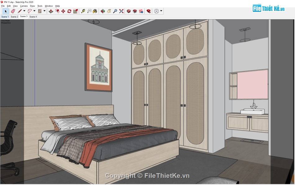 Model su phòng ngủ,Sketchup su phòng ngủ,File phòng ngủ su,File SU phòng ngủ,File su phòng ngủ