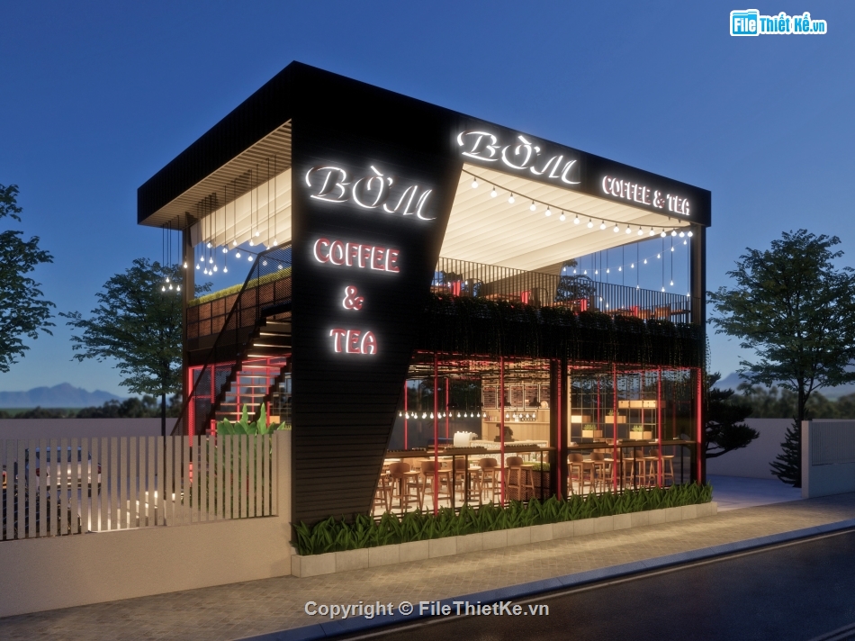 sketchup quán cafe,model su quán cafe,quán cafe file sketchup,file su quán cafe,file sketchup quán cafe,quán cafe 2 tầng