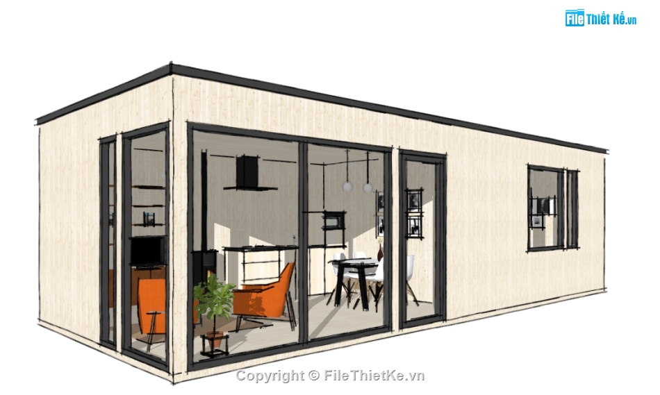 sketchup quán cafe,cafe sketchup,quán cafe sketchup,file sketchup quán cafe,file su quán cafe,model 3d quán cafe