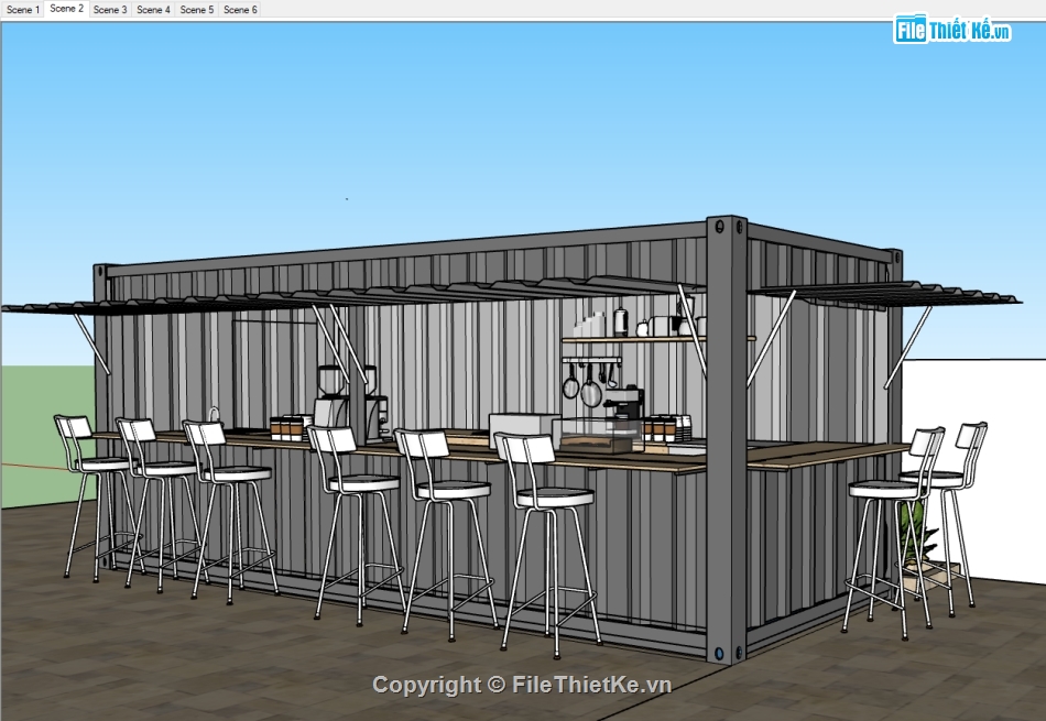 File sketchup cửa hàng,sketchup cửa hàng,File sketchup gian hàng,file sketchup nhà hàng,File sketchup nhà hàng