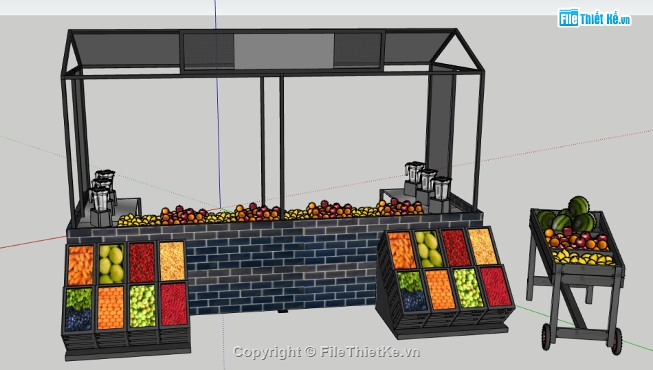 File sketchup quầy bán hoa quả,file su quầy bán hoa quả,File sketchup quầy bán hàng,file sketchup bán hoa quả