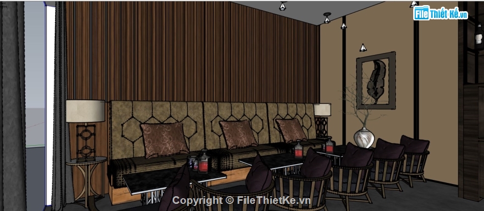 File sketchup quán bar,mẫu thiết kế quán bar,quầy bar