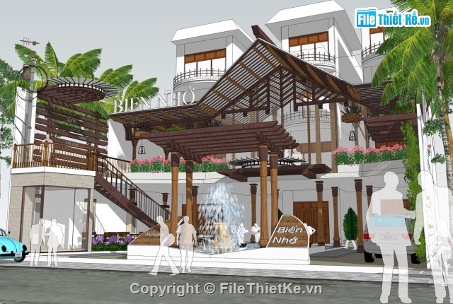 File Sketchup biệt thự đẹp,Sketchup Resort,siêu phẩm sketchup resort,Mẫu resort biển cực đẹp