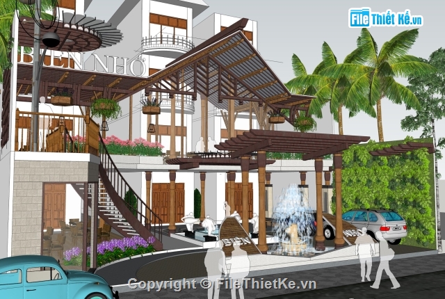 File Sketchup biệt thự đẹp,Sketchup Resort,siêu phẩm sketchup resort,Mẫu resort biển cực đẹp