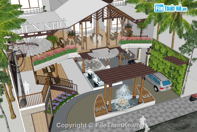 File Sketchup biệt thự đẹp,Sketchup Resort,siêu phẩm sketchup resort,Mẫu resort biển cực đẹp